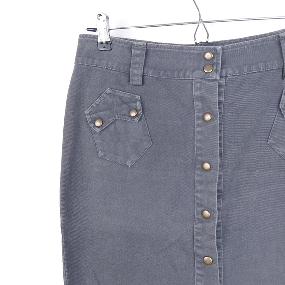 Allsaints Dark Grey Denim Mini Skirt Size Small Approx UK 12 - Picture 2 of 11